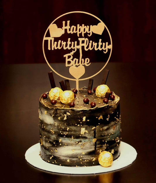Black and Gold Birthday Cake