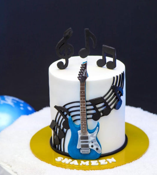 Music Themed Cake with Guitar